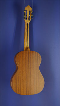 Lacuerda, Model 65/2, classical guitar spruce, mahogany, scale 65 cm, back view