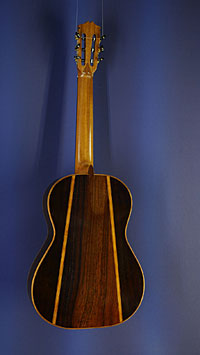 Hein Gitarrenbau luthier guitar, shape after Santos Hernandez (1924) and double soundhole after Francisco Simplicio (1930), spruce, rosewood, scale 65 cm, year 2024