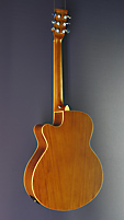 Tanglewood Reunion Super Folk, satin finished acoustic guitar with pickup, Folk shape with mahogany top (veneered) and mahogany on back and sides, with cutaway, back view